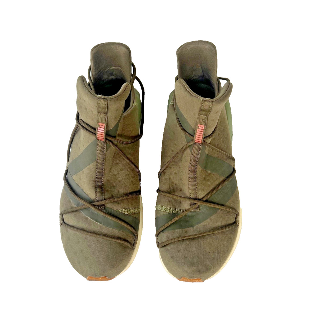Puma Women’s Mid-Top Training Sneakers Size 10 Olive Green Athletic Shoes